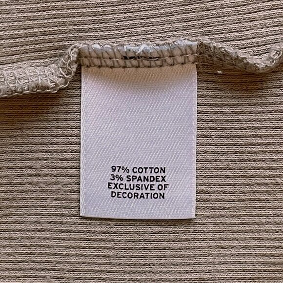 Embellished Rib Knit Cotton Tank Top — Taupe Stone Neutral Scoop Neck Size M - Picture 7 of 10